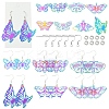DIY Butterfly 201 Stainless Steel Etched Metal Embellishments Dangle Earring Jewelry Making Kits DIY-FS0007-47-1
