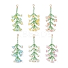 6Pcs 6 Colors Glass Seed Beaded Flower Big Pendants PALLOY-MZ01184-1