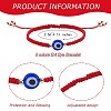 5Pcs 5 Colors Flat Round with Evil Eye Braided Bead Bracelets Set BJEW-SZ0002-18-7