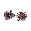 Natural Tiger Eye Peach Love Heart Pendants G-G158-01-01-2