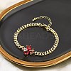 Brass Micro Pave Cubic Zirconia Link Bracelets LS-BJEW-Z082-01G-01-1