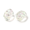 Transparent UV Plating Rainbow Iridescent Acrylic Beads OACR-A021-06-2