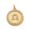 Brass Micro Pave Cubic Zirconia Pendants KK-U033-20G-1
