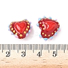 Baking Paint Glass Bumpy Beads Heart LAMP-V001-09H-5