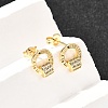 Ring Brass Micro Pave Clear Cubic Zirconia Stud Earrings EJEW-A135-14G-2