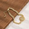 Brass Micro Pave Clear Cubic Zirconia Link Bracelets LS-BJEW-Z082-03G-03-2