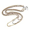 304 Stainless Steel Multi Layered Singapore Chain Necklaces NJEW-H043-10MC-1