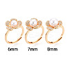 Flower Brass Micro Pave Clear Cubic Zirconia Adjustable Ring Settings KK-T076-25G-4