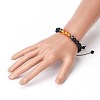 Natural Lava Rock and Non-Magnetic Synthetic Hematite Beads Braided Bead Bracelets BJEW-JB03975-06-4