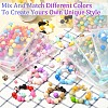 90Pcs 9 Styles Round Silicone Focal Beads SIL-YW0001-77-6