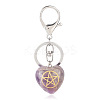 Natural Amethyst Heart with Kore Symbol Keychain PW-WG17998-10-1