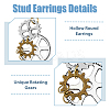 3 Set 3 Style Alloy Toothed Wheel Asymmetrical Earrings EJEW-FI0001-93-4
