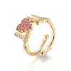 Adjustable Brass Micro Pave Cubic Zirconia Finger Rings RJEW-L086-01G-2
