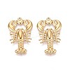 304 Stainless Steel Lobster with Heart Pendants STAS-T067-26G-1