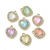 UV Plating Alloy with Mixed Color Glass Rhinestone Pendants FIND-B039-05G-1