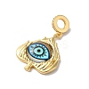 Rack Plating Brass Micro Pave Clear Cubic Zirconia European Dangle Charms KK-G504-26G-3