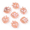 UV Plating Rainbow Iridescent Acrylic Beads OACR-T027-01-A05-1