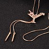 Cocktail Long Adjustable Alloy Rhinestone Lariat Necklaces NJEW-F193-M03-RG-1