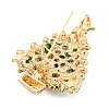 Christmas Tree Theme Zinc Alloy with Rhinestone Brooches LS-JEWB-B018-02G-02-2