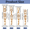 8Pcs 4 Styles Brass Micro Pave Clear Cubic Zirconia Fold Over Clasps KK-UN0005-23-3