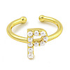 Rack Plating Brass Open Cuff Rings for Women RJEW-F162-01G-P-2