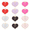 30Pcs 6 Colors Alloy Enamel Pendants ENAM-TA0009-04-2