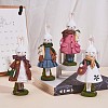 Resin Standing Rabbit Statue Bunny Sculpture Tabletop Rabbit Figurine for Lawn Garden Table Home Decoration ( Brown ) JX085A-5