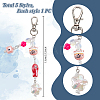 5Pcs Acrylic & Resin & Porcelain Pendant Decoration HJEW-DR00155-2