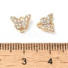 Brass Pave Clear Cubic Zirconia Connector Charms KK-G503-34G-3
