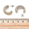 304 Stainless Steel Two Tone C-Shaped Stud Earrings LS-EJEW-F392-03G-3