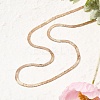 4MM 304 Stainless Steel Flower Herringbone Chain Necklaces for Women NJEW-B131-08RG-3