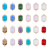 24Pcs 12 Colors Alloy Faceted Glass Connector Charms FIND-FI0001-08A-1