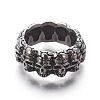 Retro 304 Stainless Steel Skull Rings RJEW-L087-01AS-1