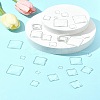48Pcs 6 Styles Transparent Square Glass Cabochons GGLA-FS0001-06-10