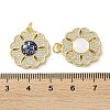 Brass Micro Pave Clear Cubic Zirconia Pendants KK-C045-32G-3