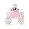 Imitation Jade Glass Bead Pendants PALLOY-JF02378-05-1
