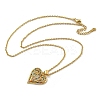 Brass Micro Pave Colorful Cubic Zirconia Peach Heart Pendant Necklaces for Women NJEW-Q346-01G-01-2