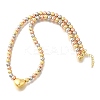 Three-color Brass Heart & Round Beaded Necklaces for Women NJEW-D314-10PG-4