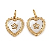304 Stainless Steel Pave Natural Shell Pendants STAS-Z152-13G-1