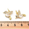 Rack Plating Brass Micro Pave Clear Cubic Zirconia Pendants KK-C063-12G-3
