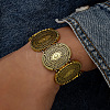 Alloy Oval Beaded Stretch Bracelets FS-WGED2CD-02-1