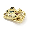 Rack Plating Brass Pave Colorful Cubic Zirconia Bead Cage Pendants KK-E114-07G-2