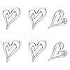6Pcs Heart Zinc Alloy Lapel Pins for Backpack Clothes JEWB-UN0002-74P-1