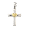 304 Stainless Steel Pendants STAS-C102-14GP-1