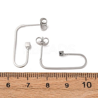 Brass Cube Stud Earrings EJEW-S280-04P-1