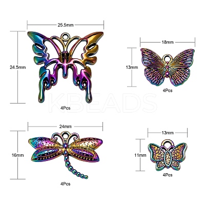 16Pcs 4 Style Alloy Pendants FIND-LS0001-23MC-1