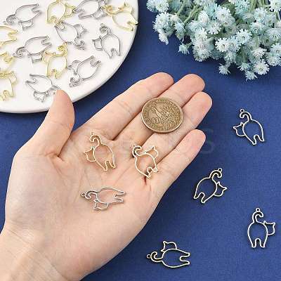 20Pcs 2 Colors Alloy Open Back Bezel Pendants FIND-FS0005-14-1