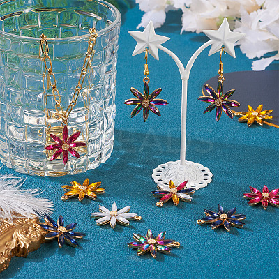24Pcs 6 Colors Acrylic Rhinestone Pendants FIND-TA0002-79-1