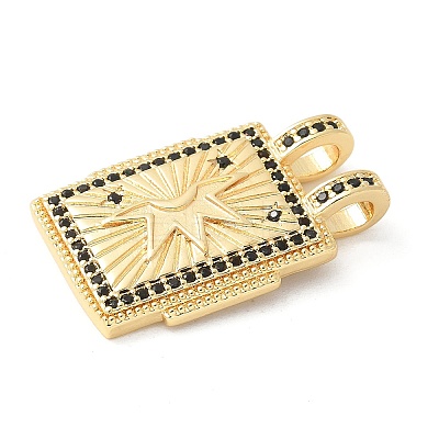 Brass Micro Pave Cubic Zirconia Pendants KK-U053-20G-01-1
