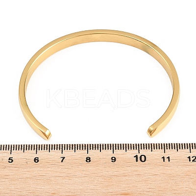 Ion Plating(IP) 304 Stainless Steel Cuff Bangles STAS-I110-10-6mm-G-1
